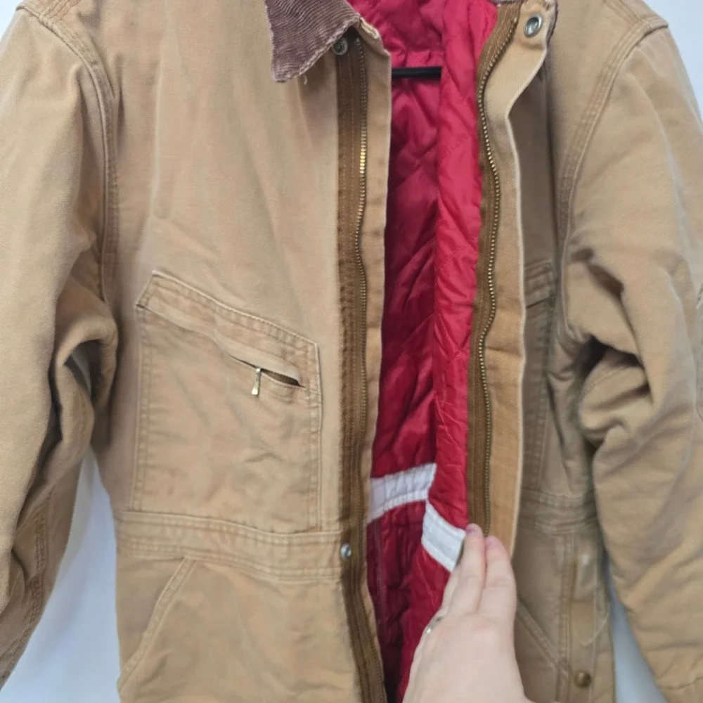 Vintage Carhartt X01 BRN Duck Canvas Insulated Coveralls Mens 40 Short Brown USA